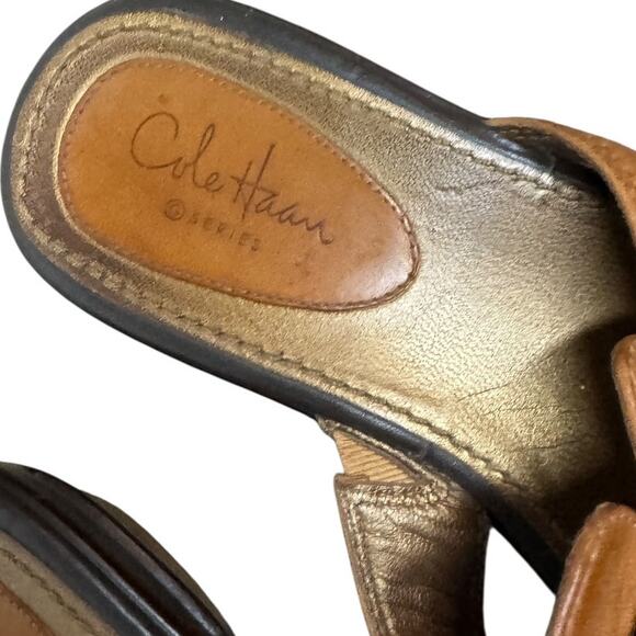 COLE HAAN Nike Air Leather Wedge Thong Sandal SZ 5 - Picture 7 of 13
